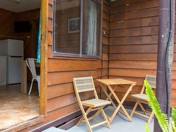 Cedar outdoor seating