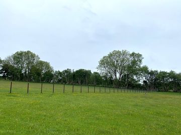 Pitches in a flat grass field