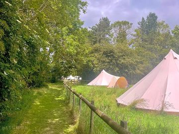 Bell tents in private field