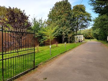 Entrance drive with lockable gate