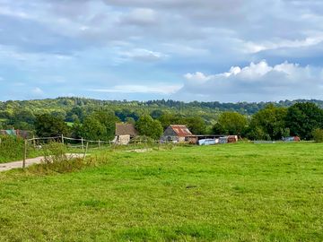 Farmhouse and dairy down the farm track