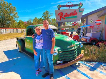 Classic cars come by our place for photos