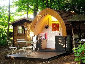 Bluebelle pod, with private facilities next to the unit