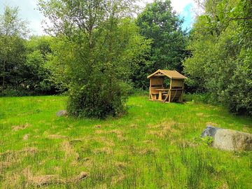 Pitches tucked away among greenery