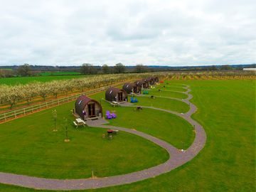 Aerial view of the pods