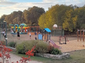 Playground with bouncy castle