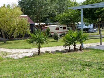 Grassy and hardstanding pitches