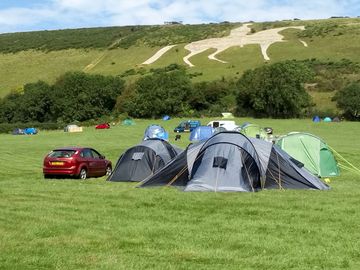 Camping below the white horse