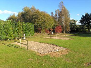 Hardstanding pitches with smart-meter electric columns