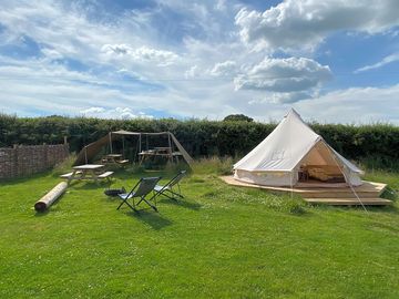 Bluebell tent with its own seating area and kitchenette. (added by manager 07 jul 2021)