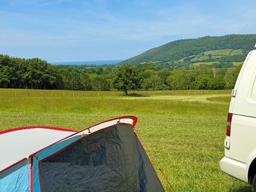 Stunning views across the porlock vale towards the bristol channel and hurlestone point