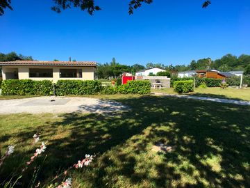 Grassy pitches with shade