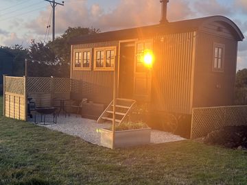 Hut at sunset