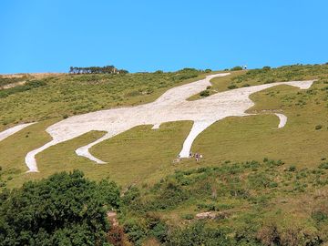The white horse is above the site