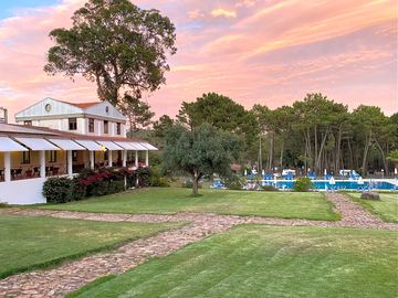 The grounds at sunset