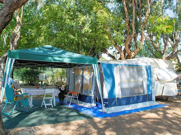 Pitches shaded by trees