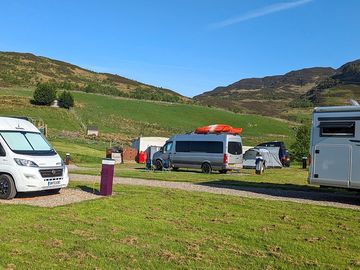 Fully-serviced hardstanding pitches with amazing views.