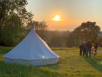 Sunset over the bell tent