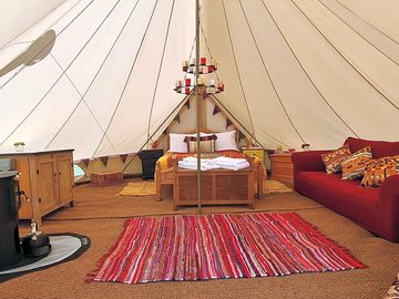 Bell tent interior (added by manager 26 aug 2022)