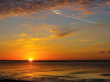 Sunset over snettisham beach