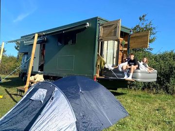Cabin and tent for the kids