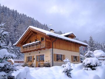 Reception building covered in snow