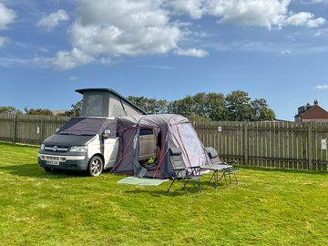 Grass pitch with electric hook-up