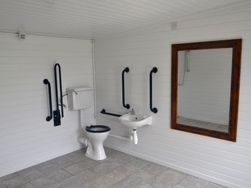Disabled/family toilet and shower facilities including baby changing