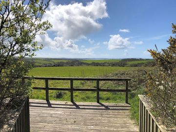 View from campsite of st brides bay