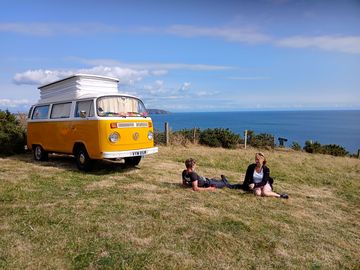 Campervan pitches overlooking the sea