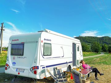 Caravan in summer