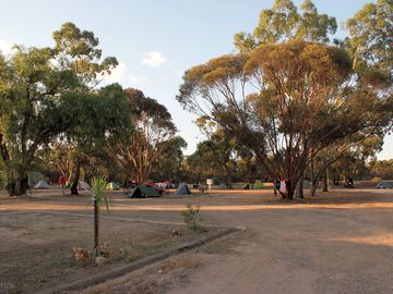 Sun setting over the location