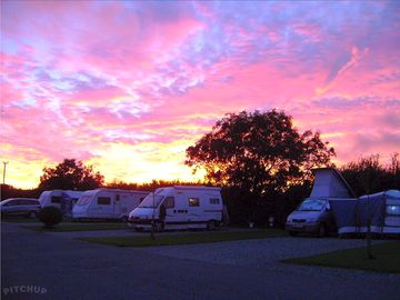 Sunset over the site