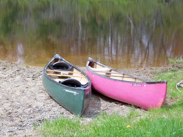 Canoes at the beach on the dennys river