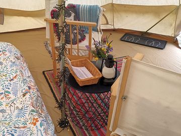Bell tent interior (added by manager 27 jun 2023)