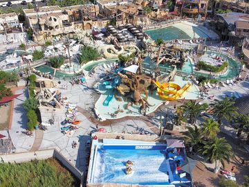 Aerial view of the water park