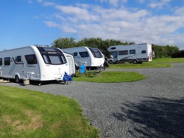 Caravans and motorhomes on hardstanding pitches