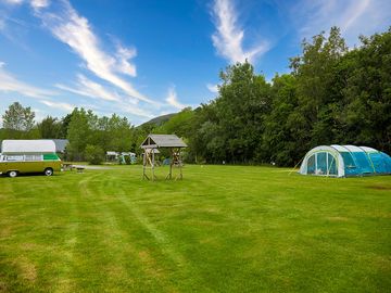 Electric grass camping field