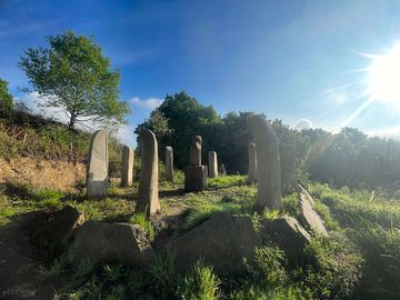 The stone circle at the top of the woodland gallery with views looking over sheffield. (added by manager 13 may 2024)