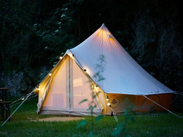 Bell tent at night (added by manager 06 feb 2024)