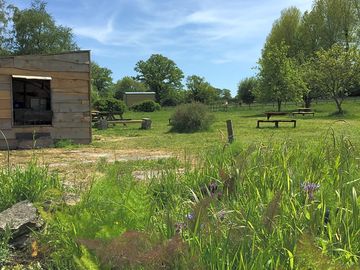 Garden and barbecue shack