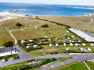 Aerial view of the site and beach
