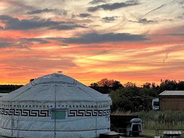 Sunset at brambles glamping