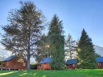 Outdoor space around the lodge