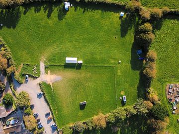 Aerial view of the campsite