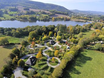 Aerial view of the pitches,site and lake (added by manager 06 mar 2020)