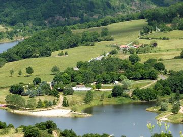 Campsite by the water's edge