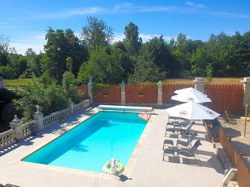 The pool area