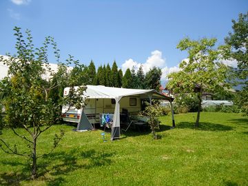 Large pitches with space for an awning