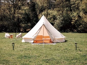 A bell tent pitch